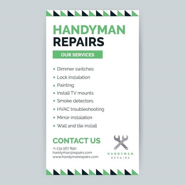 handyman services list pdf